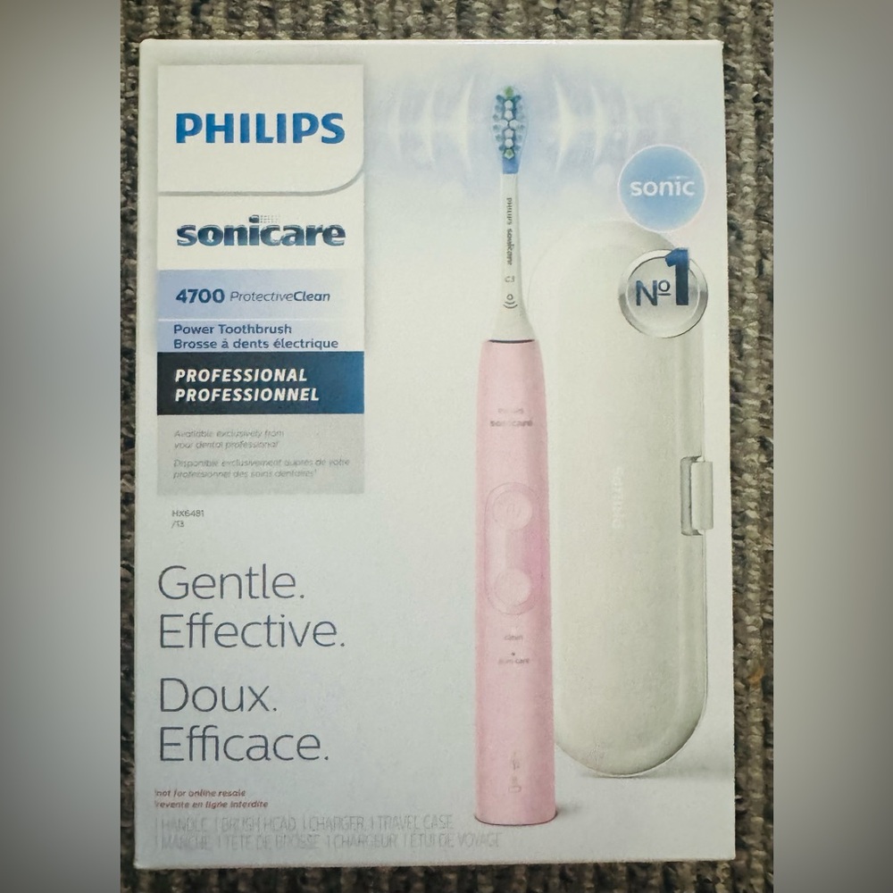 NWT Philips Sonicare 4700 Protective Clean Power toothbrush electric white/pink